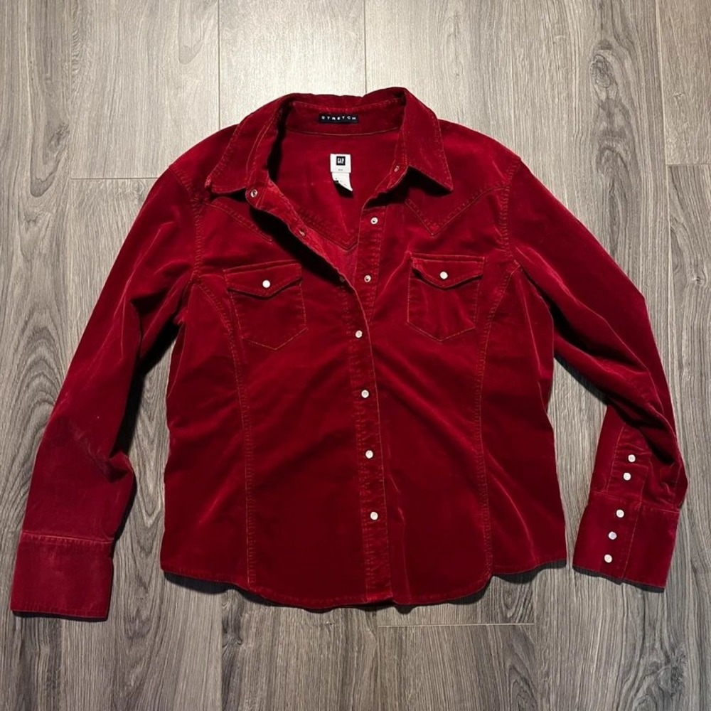 GAP Burgundy Red Women's Corduroy Shacket